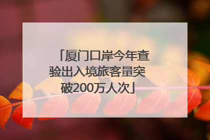 厦门口岸今年查验出入境旅客量突破200万人次
