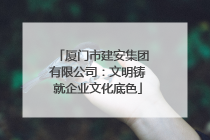 厦门市建安集团有限公司：文明铸就企业文化底色