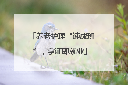 养老护理“速成班”，拿证即就业