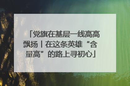党旗在基层一线高高飘扬丨在这条英雄“含量高”的路上寻初心