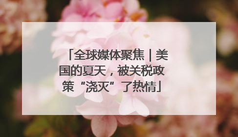 全球媒体聚焦｜美国的夏天，被关税政策“浇灭”了热情