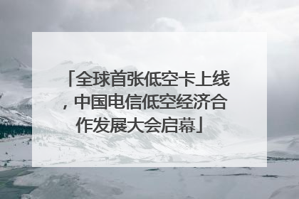 全球首张低空卡上线，中国电信低空经济合作发展大会启幕
