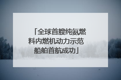 全球首艘纯氨燃料内燃机动力示范船舶首航成功