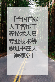 全国首张人工智能工程技术人员专业技术等级证书在天津颁发
