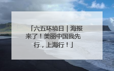 六五环境日｜海报来了！美丽中国我先行，上海行！