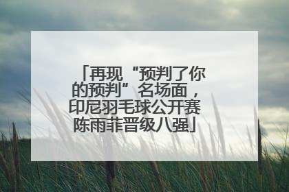 再现“预判了你的预判”名场面，印尼羽毛球公开赛陈雨菲晋级八强