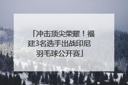 冲击顶尖荣耀！福建3名选手出战印尼羽毛球公开赛