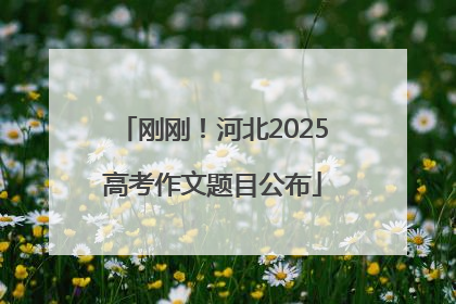 刚刚！河北2025高考作文题目公布