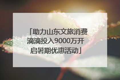 助力山东文旅消费 滴滴投入9000万开启暑期优惠活动