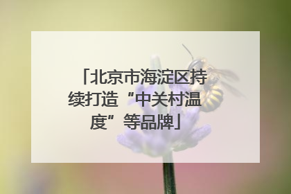 北京市海淀区持续打造“中关村温度”等品牌