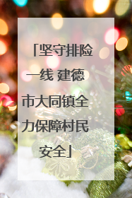 坚守排险一线 建德市大同镇全力保障村民安全