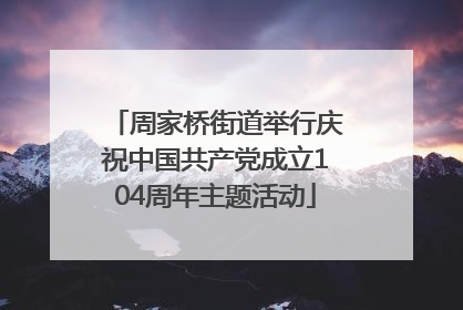 周家桥街道举行庆祝中国共产党成立104周年主题活动