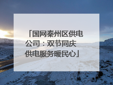 国网秦州区供电公司：双节同庆 供电服务暖民心