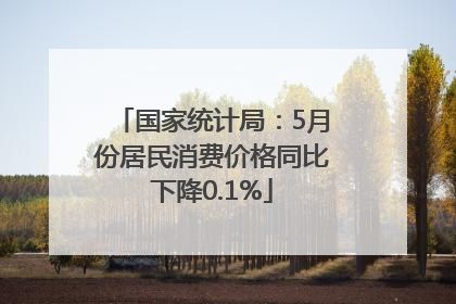 国家统计局：5月份居民消费价格同比下降0.1%