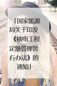 国家能源局关于印发《核电工程定额管理暂行办法》的通知