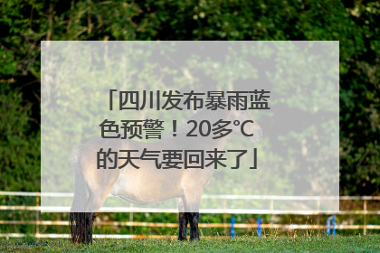 四川发布暴雨蓝色预警！20多℃的天气要回来了