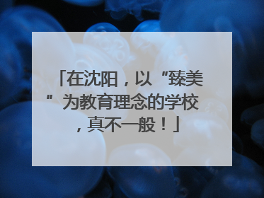 在沈阳，以“臻美”为教育理念的学校，真不一般！