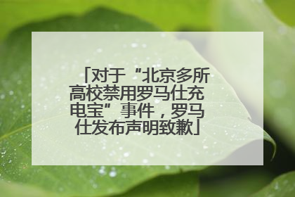 对于“北京多所高校禁用罗马仕充电宝”事件，罗马仕发布声明致歉