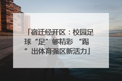 宿迁经开区：校园足球“足”够精彩 “踢”出体育强区新活力