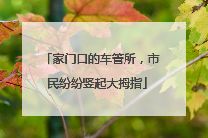家门口的车管所，市民纷纷竖起大拇指