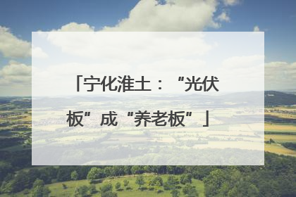 宁化淮土：“光伏板”成“养老板”