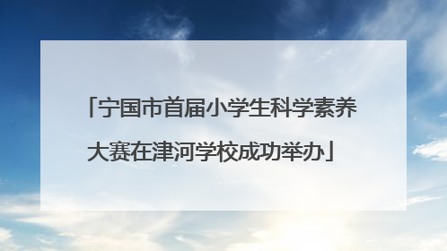 宁国市首届小学生科学素养大赛在津河学校成功举办