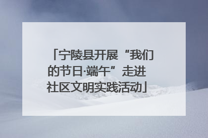 宁陵县开展“我们的节日·端午”走进社区文明实践活动