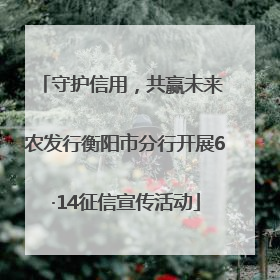 守护信用，共赢未来 农发行衡阳市分行开展6·14征信宣传活动