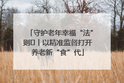 守护老年幸福“法”则⑮丨以精准监督打开养老新“食”代