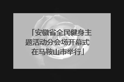 安徽省全民健身主题活动分会场开幕式在马鞍山市举行