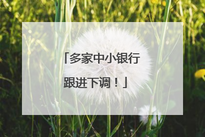 多家中小银行跟进下调！