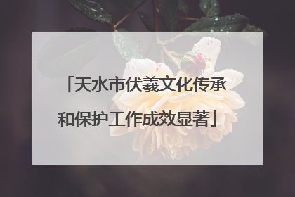 天水市伏羲文化传承和保护工作成效显著