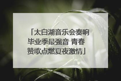 太白湖音乐会奏响毕业季最强音 青春赞歌点燃夏夜激情