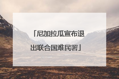 尼加拉瓜宣布退出联合国难民署