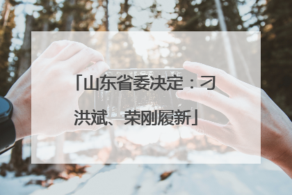 山东省委决定：刁洪斌、荣刚履新