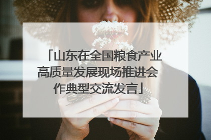 山东在全国粮食产业高质量发展现场推进会作典型交流发言
