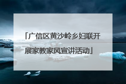 广信区黄沙岭乡妇联开展家教家风宣讲活动