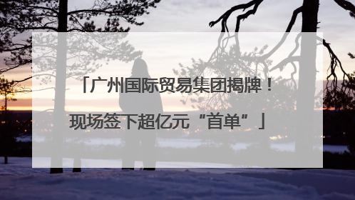 广州国际贸易集团揭牌！现场签下超亿元“首单”