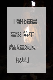 强化基层建设 筑牢高质量发展根基