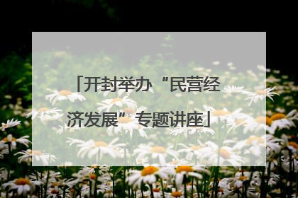 开封举办“民营经济发展”专题讲座