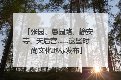 张园、愚园路、静安寺、天后宫……这些时尚文化地标发布