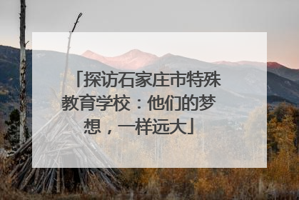 探访石家庄市特殊教育学校：他们的梦想，一样远大