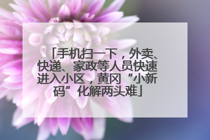 手机扫一下，外卖、快递、家政等人员快速进入小区，黄冈“小新码”化解两头难