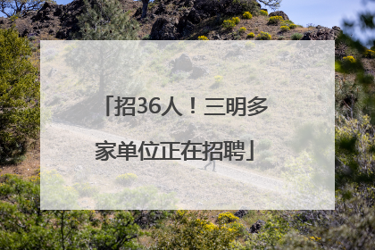 招36人！三明多家单位正在招聘