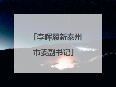 李晖履新泰州市委副书记