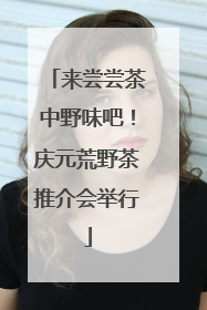 来尝尝茶中野味吧！庆元荒野茶推介会举行