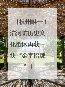 杭州唯一！清河坊历史文化街区再获一块“金字招牌”
