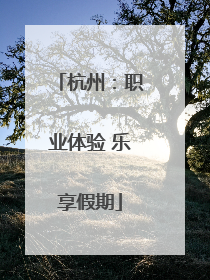 杭州：职业体验 乐享假期