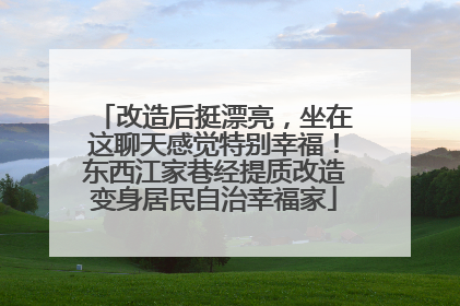 改造后挺漂亮，坐在这聊天感觉特别幸福！东西江家巷经提质改造变身居民自治幸福家