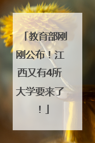 教育部刚刚公布！江西又有4所大学要来了！